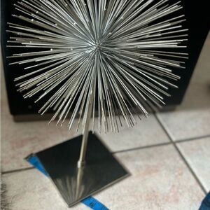 Z Gallerie Decorative scoppio sphere home decor Art  steel spiked base sculpture